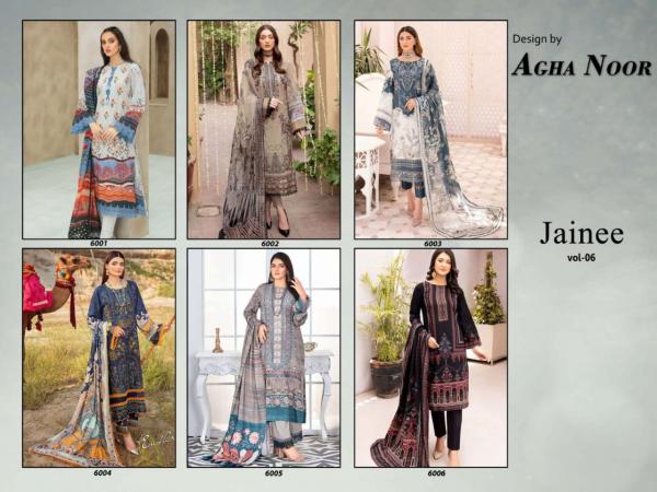 Agha Noor Jainee Vol-6 lawn Cotton Designer Dress Material